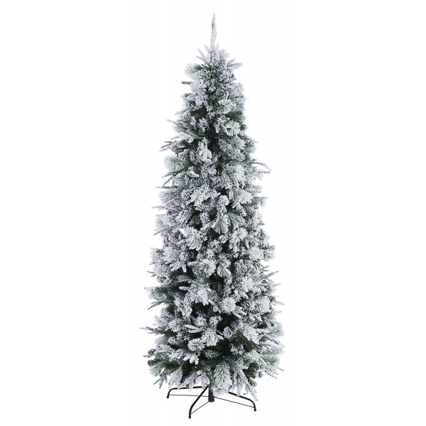 Albero Slim Dresda Innevato H210