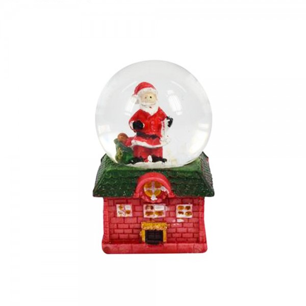 Ampolla con Babbo Natale e Casetta