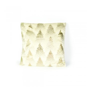 Cuscino in Velluto Bianco con Alberi Champagne